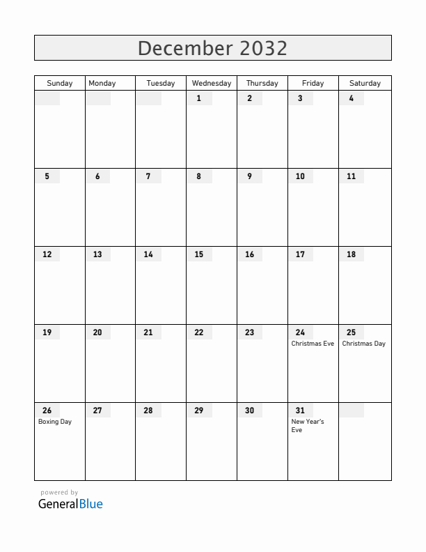 Latvia December 2032 Calendar with Holidays