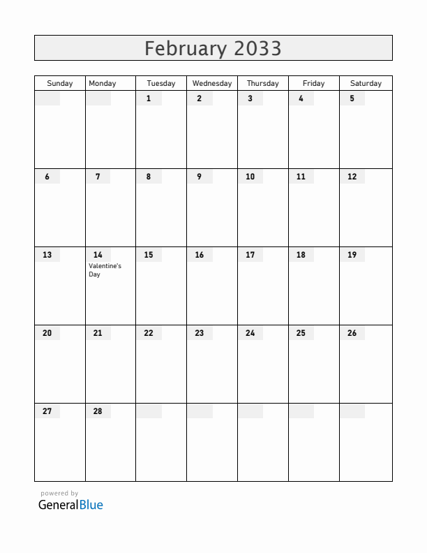 Belgium February 2033 Calendar with Holidays