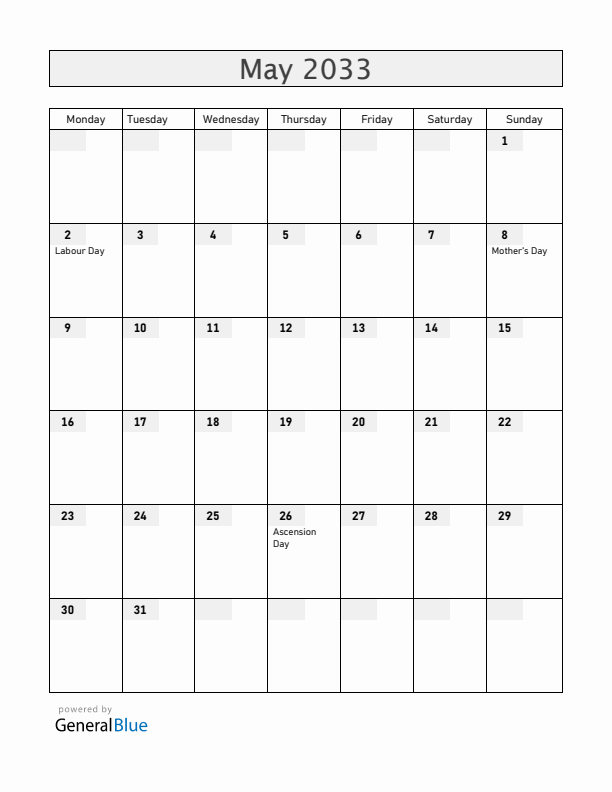 Curacao May 2033 Calendar with Holidays