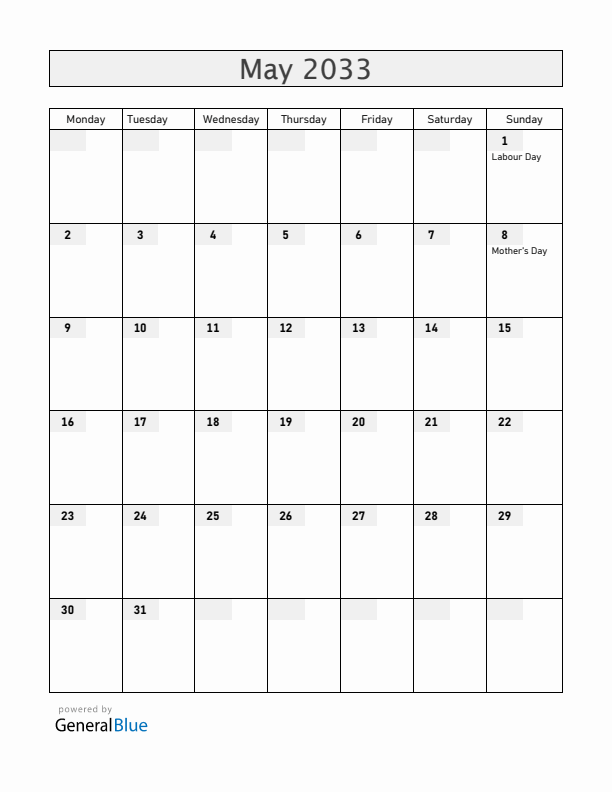 San Marino May 2033 Calendar with Holidays