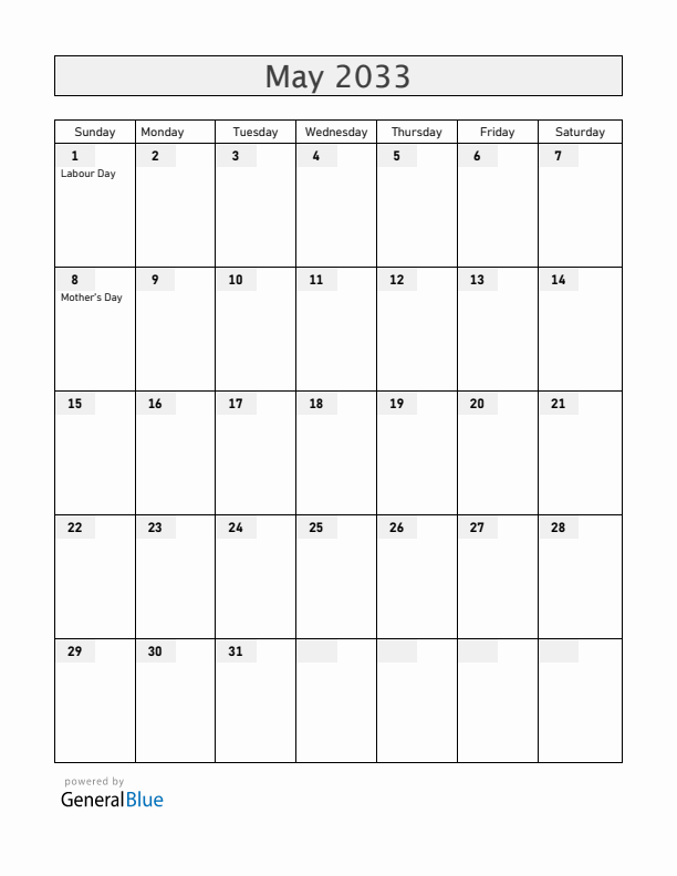 San Marino May 2033 Calendar with Holidays