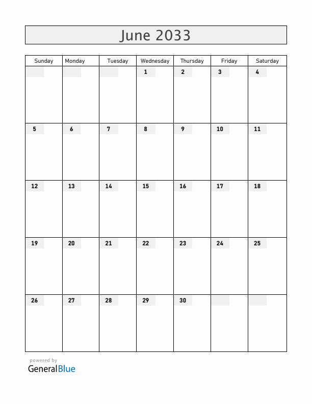 Zambia June 2033 Calendar with Holidays