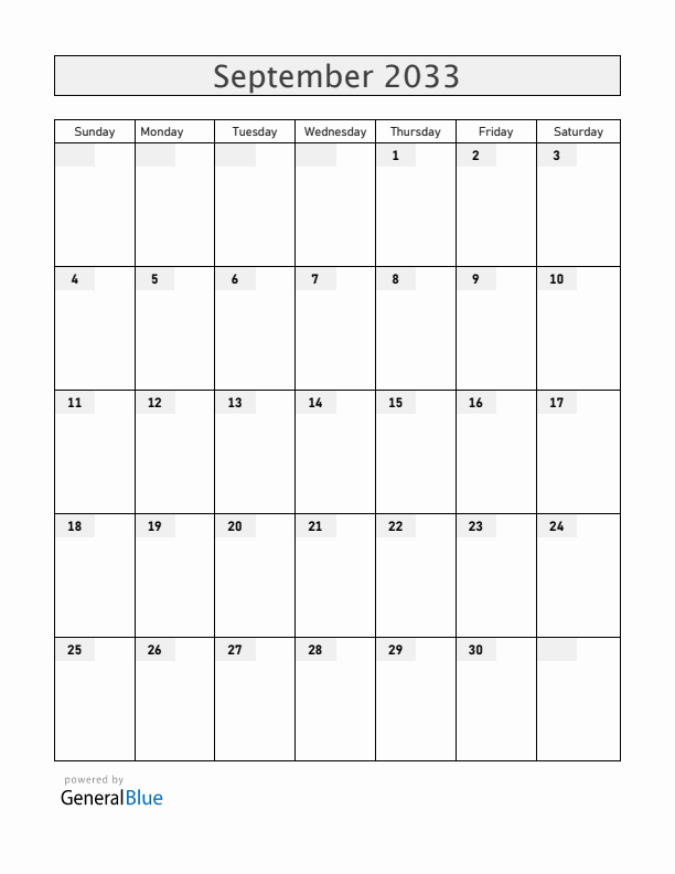 Zambia September 2033 Calendar with Holidays