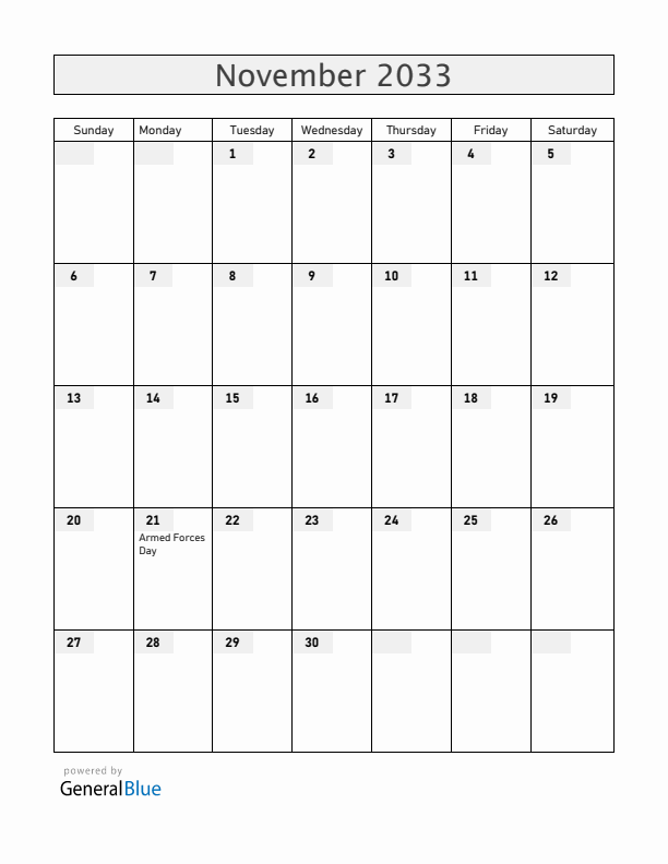 Bangladesh November 2033 Calendar with Holidays