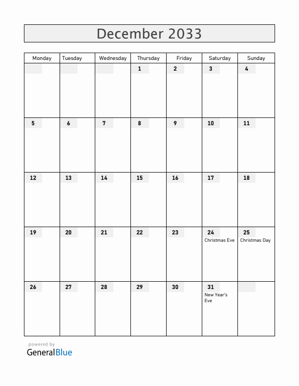Guatemala December 2033 Calendar with Holidays