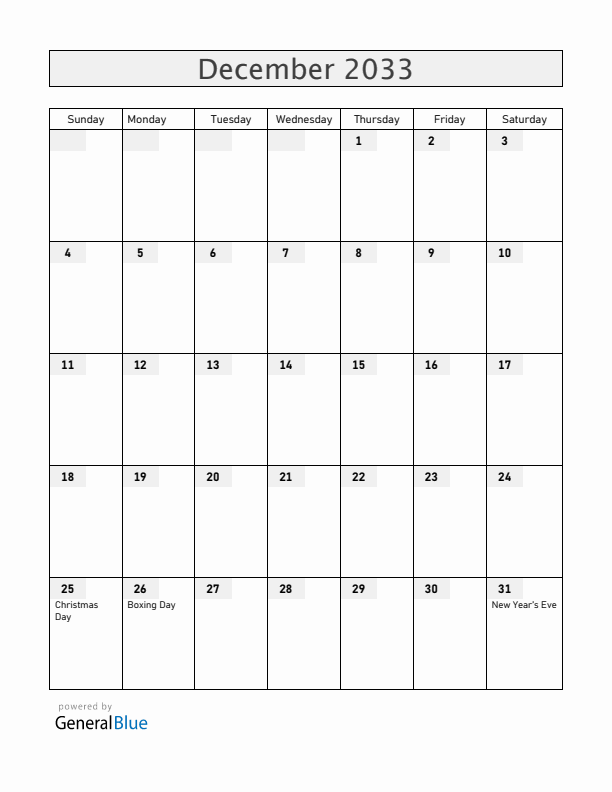 Curacao December 2033 Calendar with Holidays
