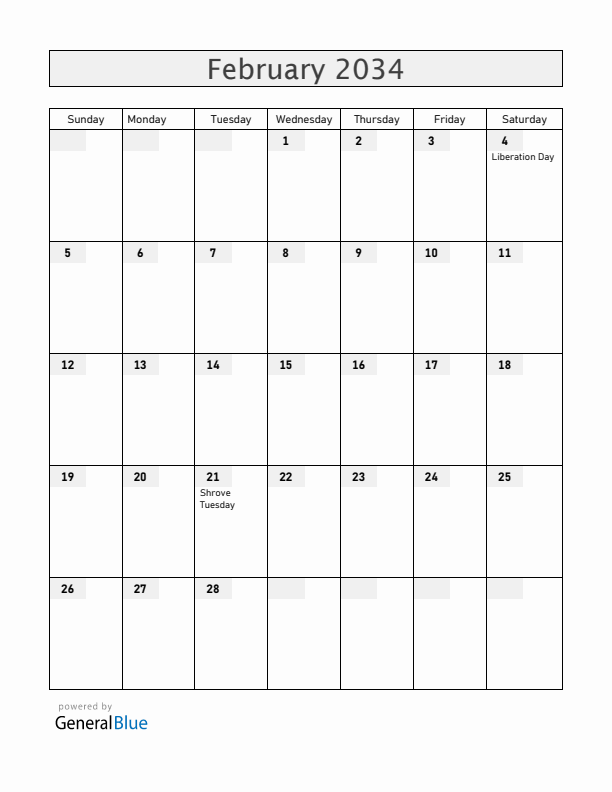 Angola February 2034 Calendar with Holidays