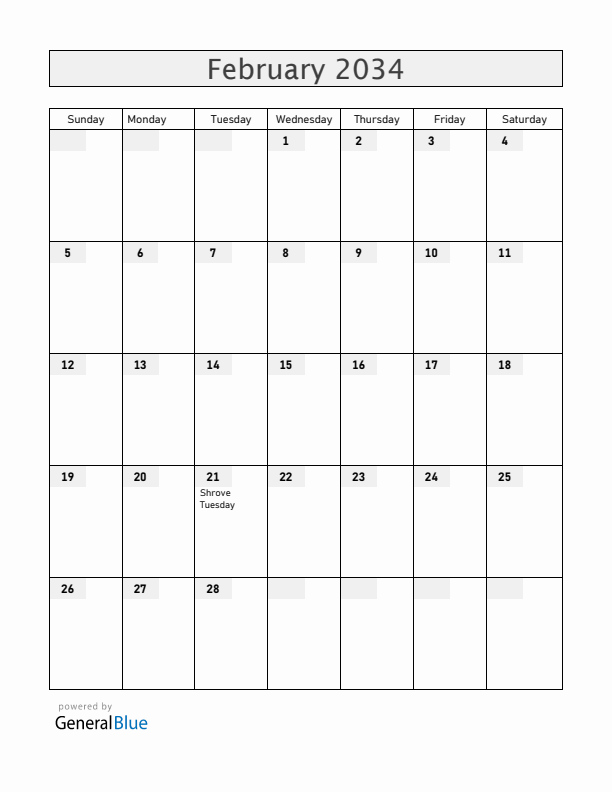Croatia February 2034 Calendar with Holidays