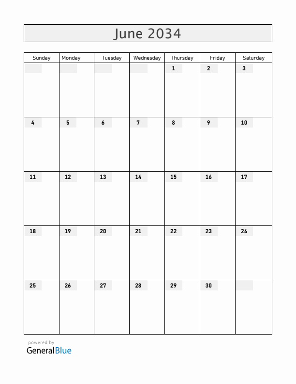 Zambia June 2034 Calendar with Holidays