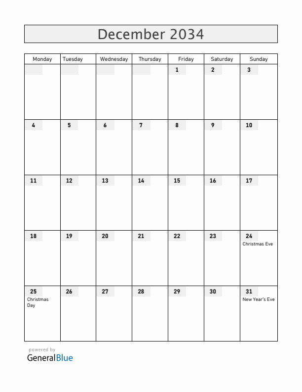 Guatemala December 2034 Calendar with Holidays
