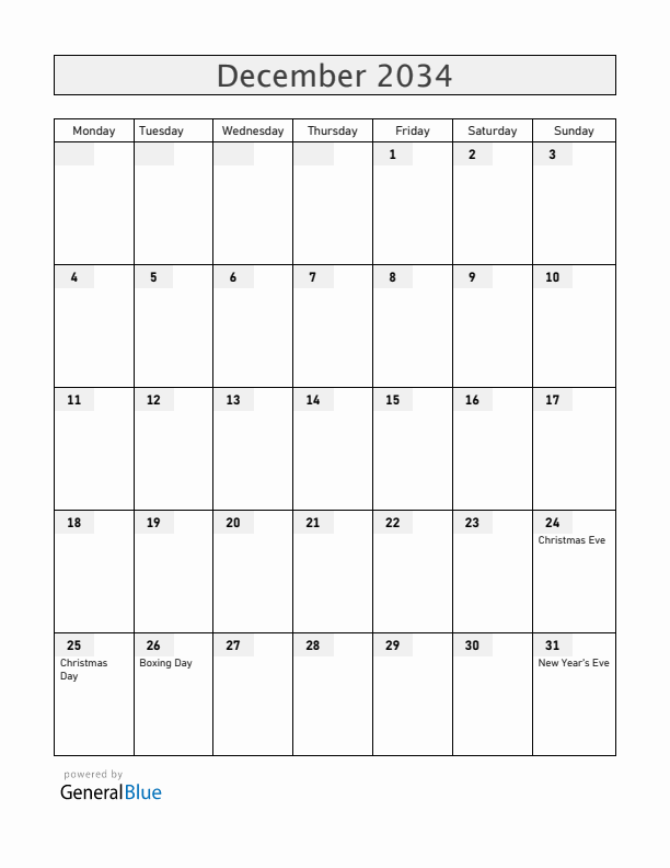 Latvia December 2034 Calendar with Holidays