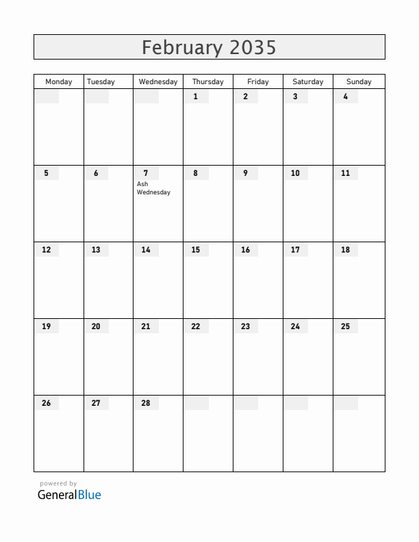Jamaica February 2035 Calendar with Holidays