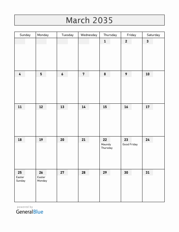 Greenland March 2035 Calendar with Holidays
