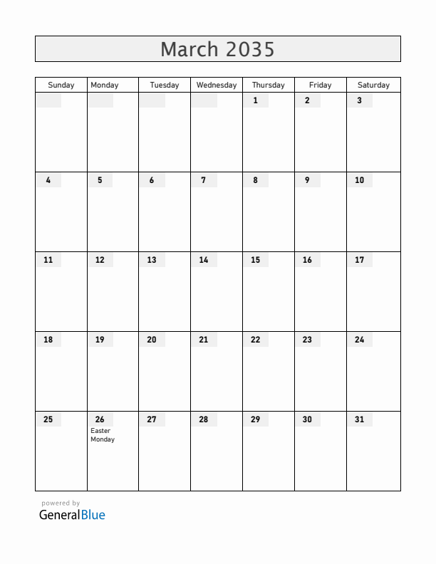 Mayotte March 2035 Calendar with Holidays
