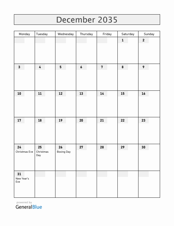 Latvia December 2035 Calendar with Holidays