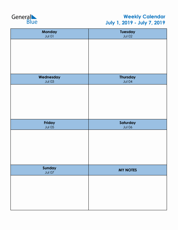 Editable Weekly Planner