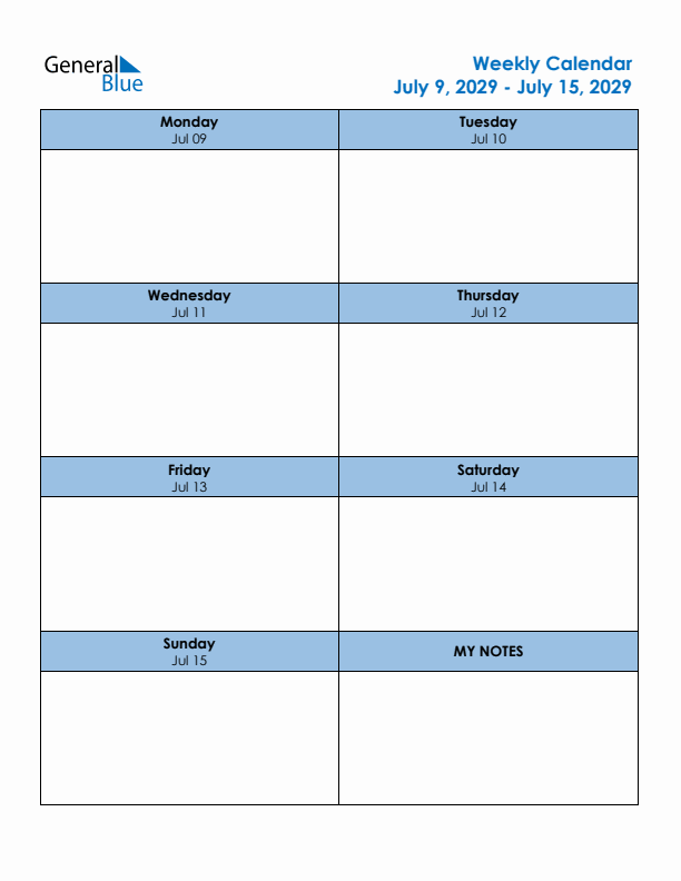 Editable Weekly Planner