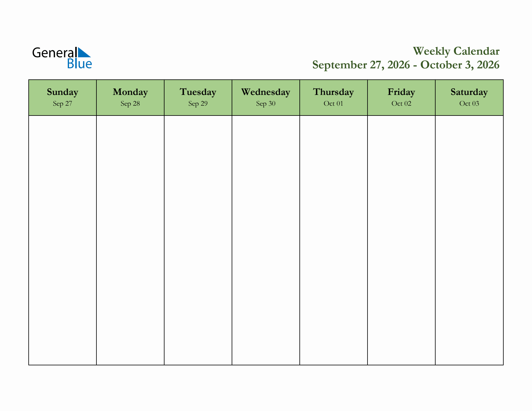 2026 Free Downloadable Weekly Planner (Week 40)