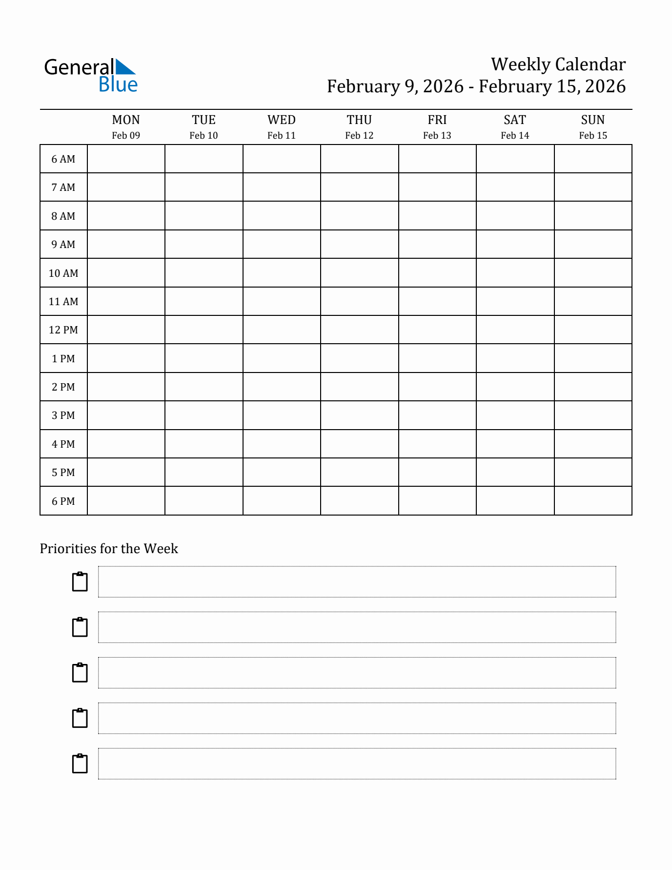 Hourly Schedule Template