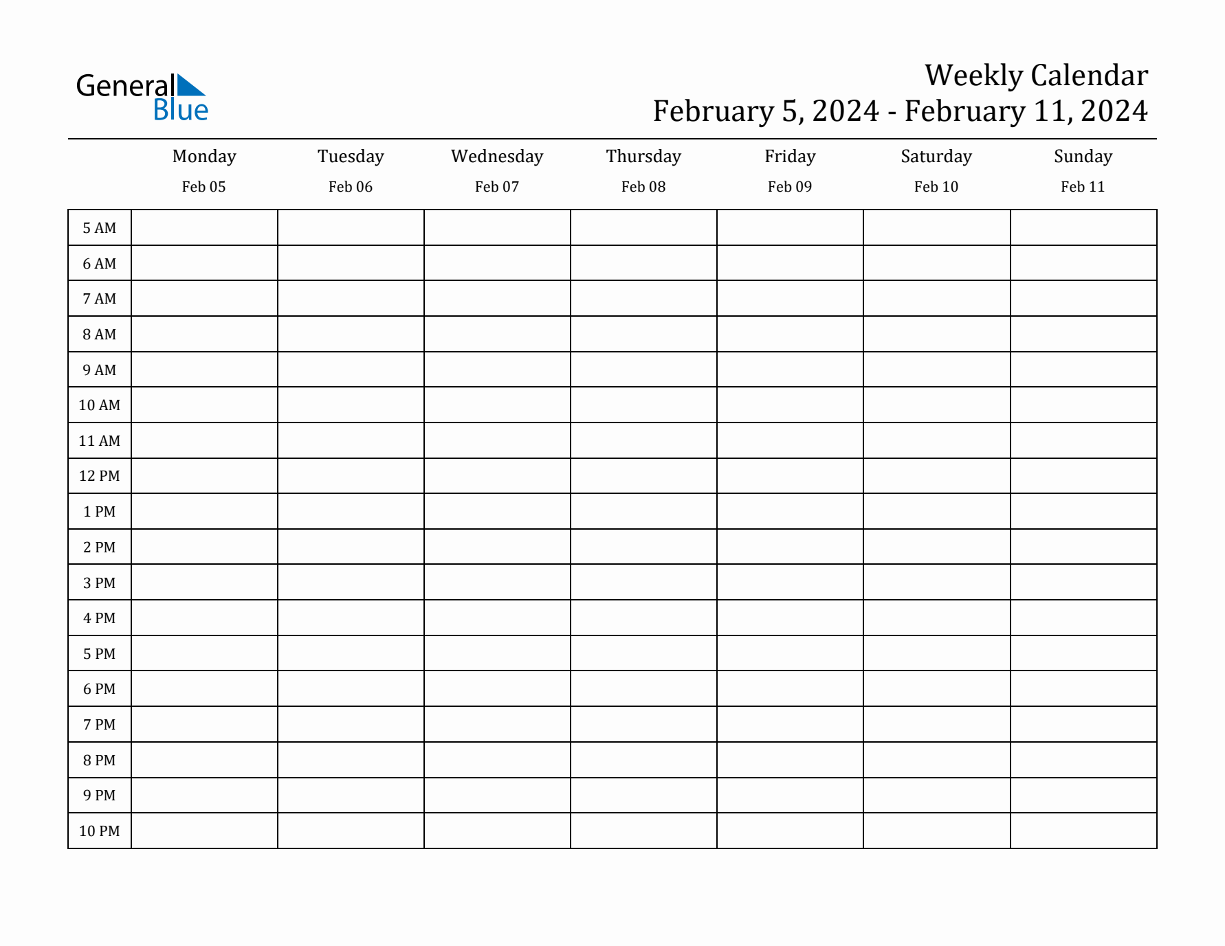 Weekly Calendar with Time Slots