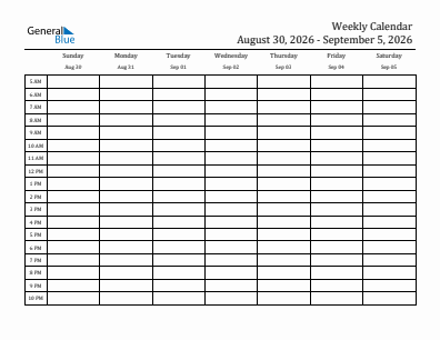 Downloadable, editable and printable current year calendar 2026