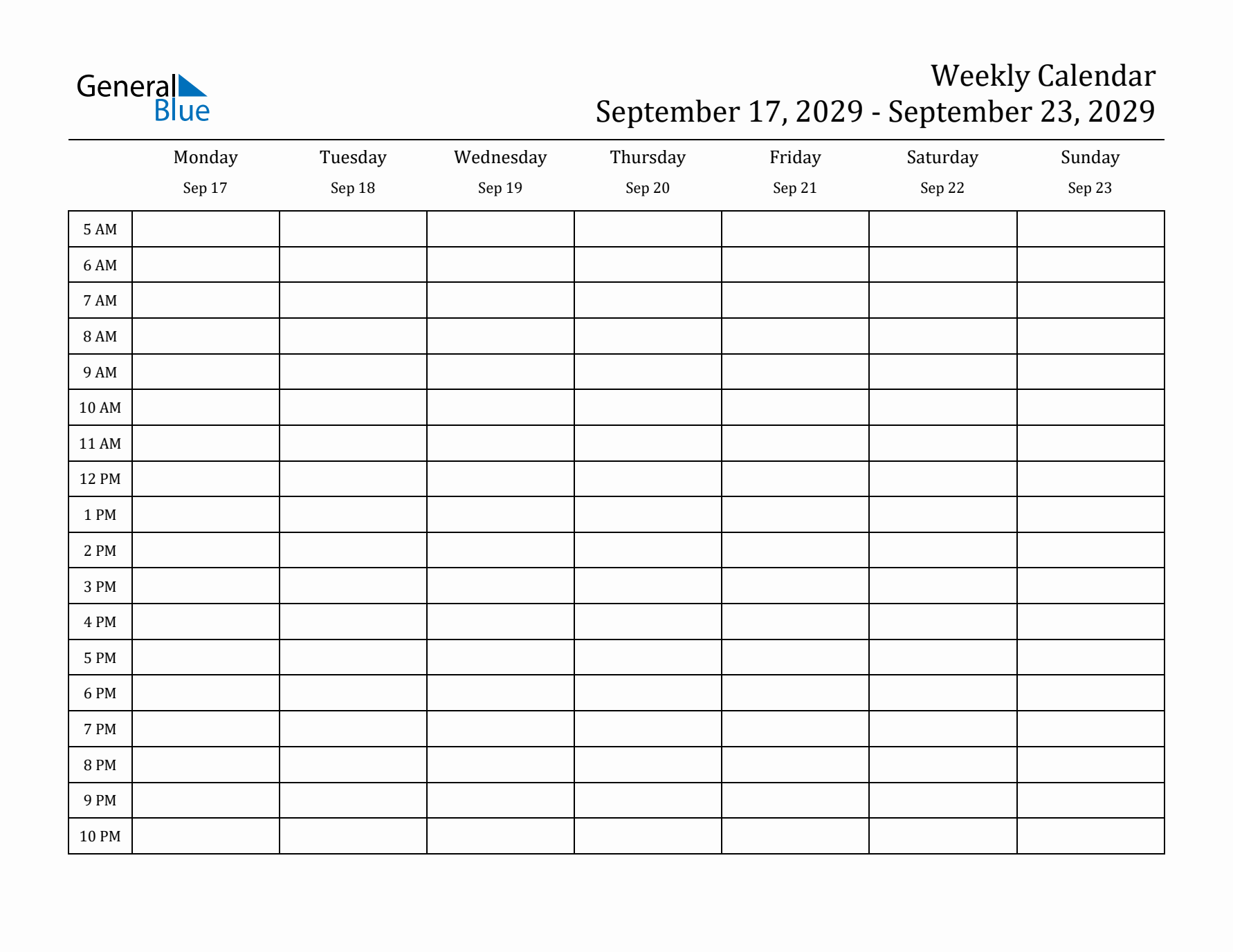 Weekly Calendar with Time Slots