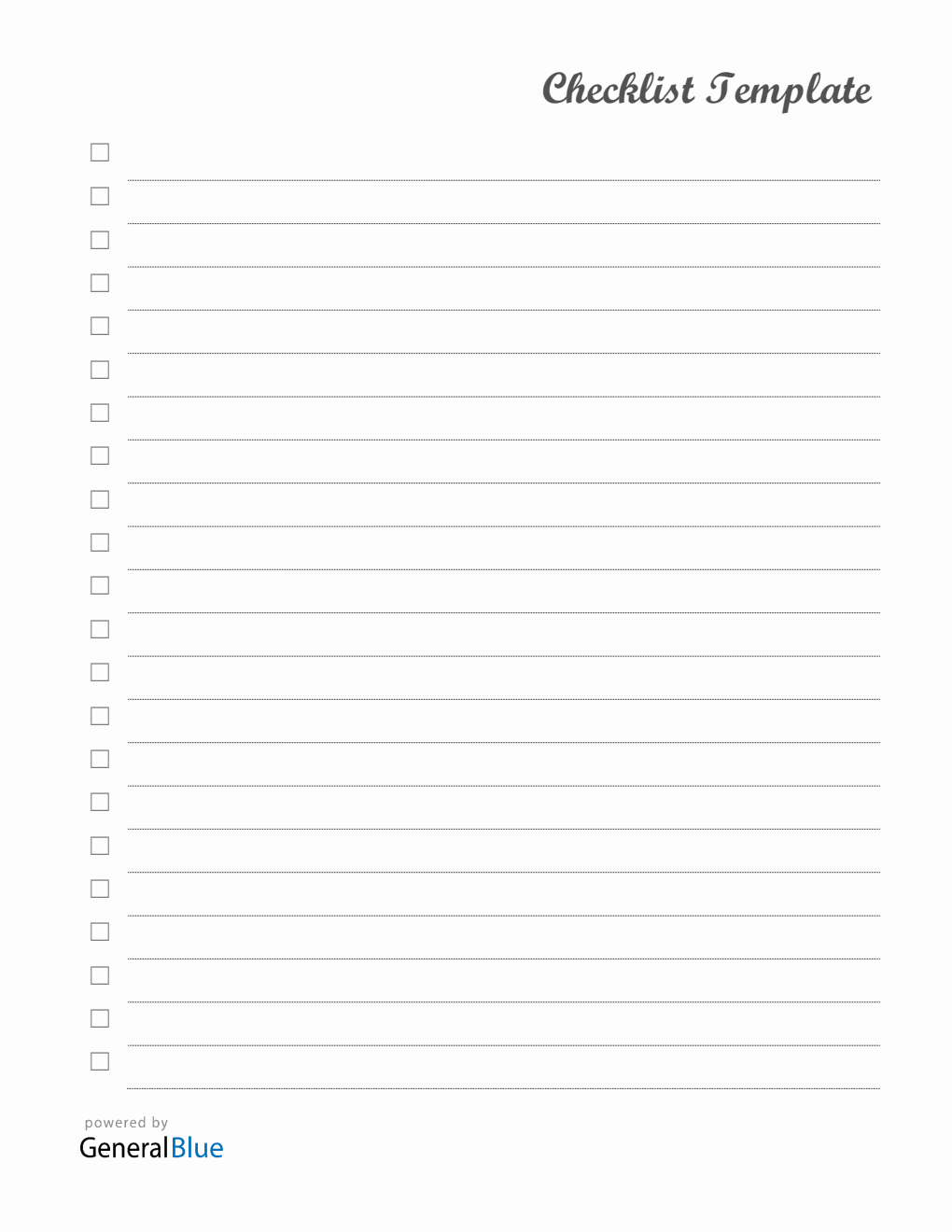 Checklist Template Word (A4)