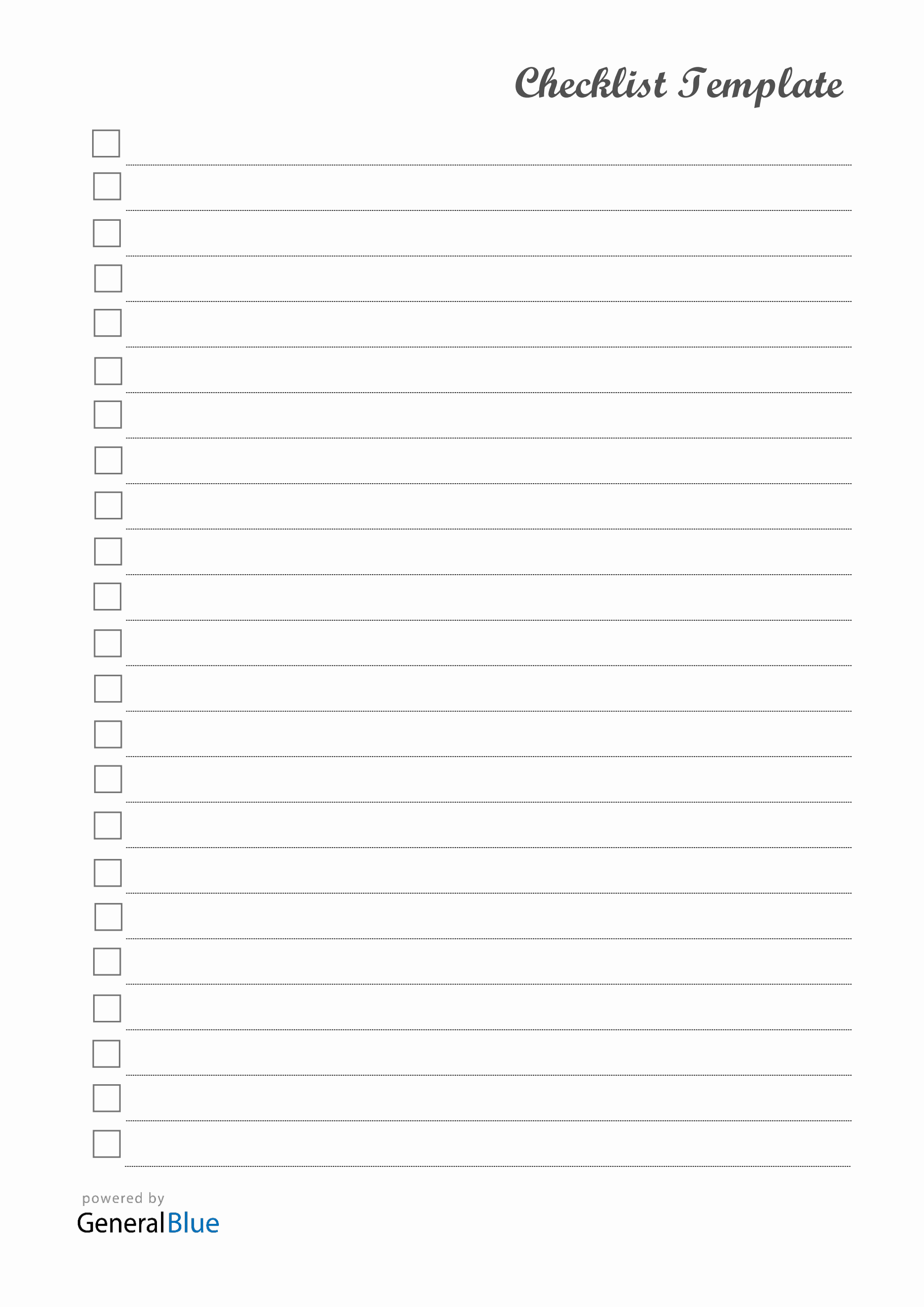 Paper Checklist Form.pdf Checklist Template PDF (A4)