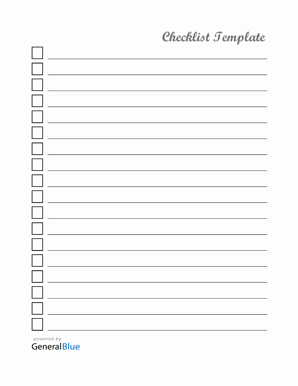 Free Excel Checklist Templates