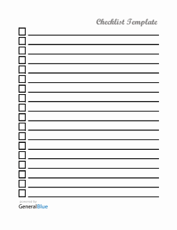 Checklist Template Word (Letter)