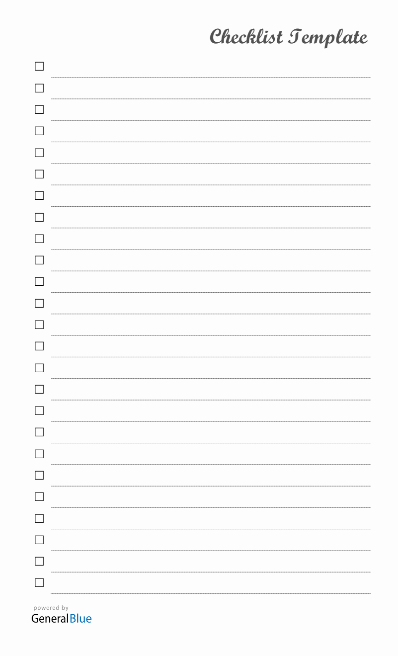 Free Word Checklist Templates