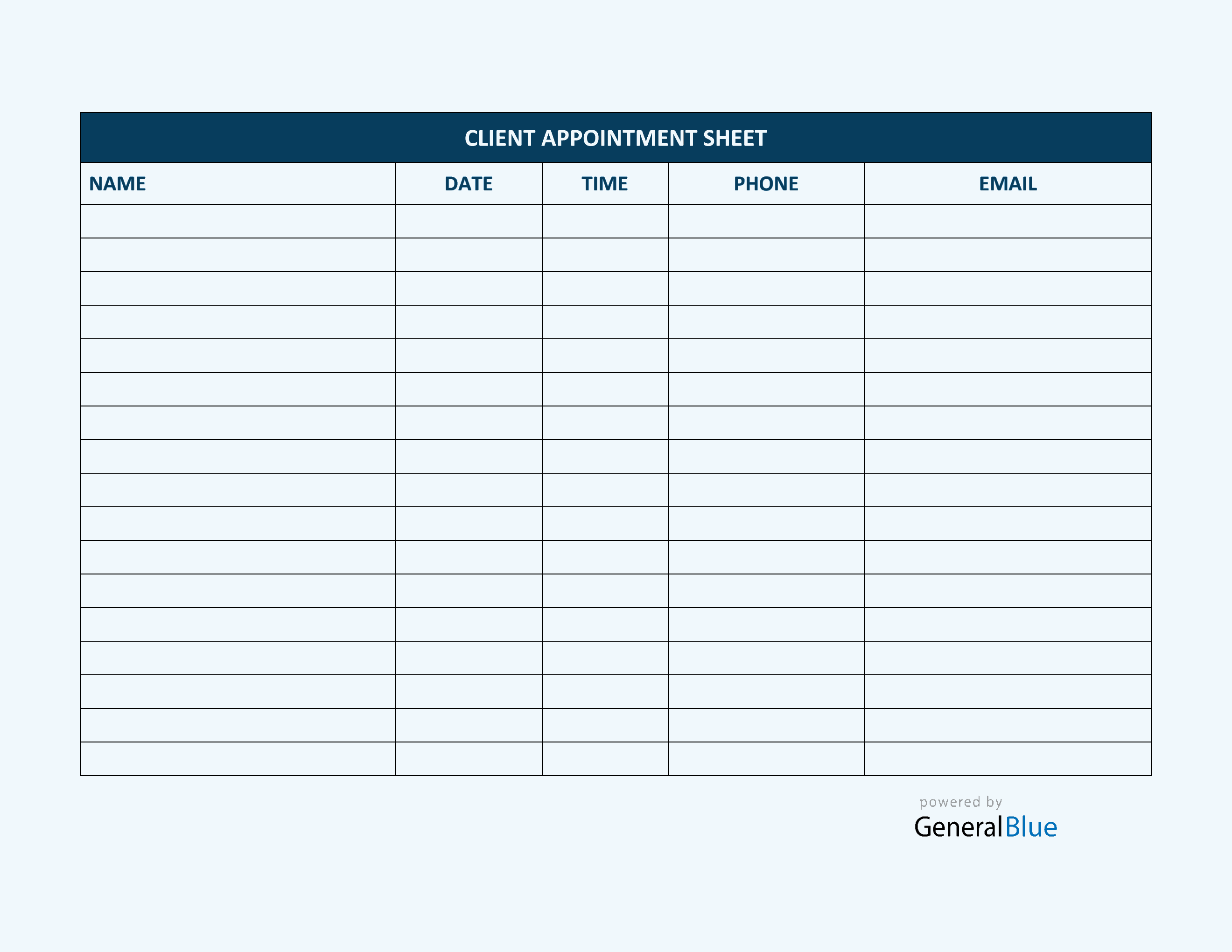 Client Appointment Sheet Template in Word (Colorful) For Appointment Sheet Template Word