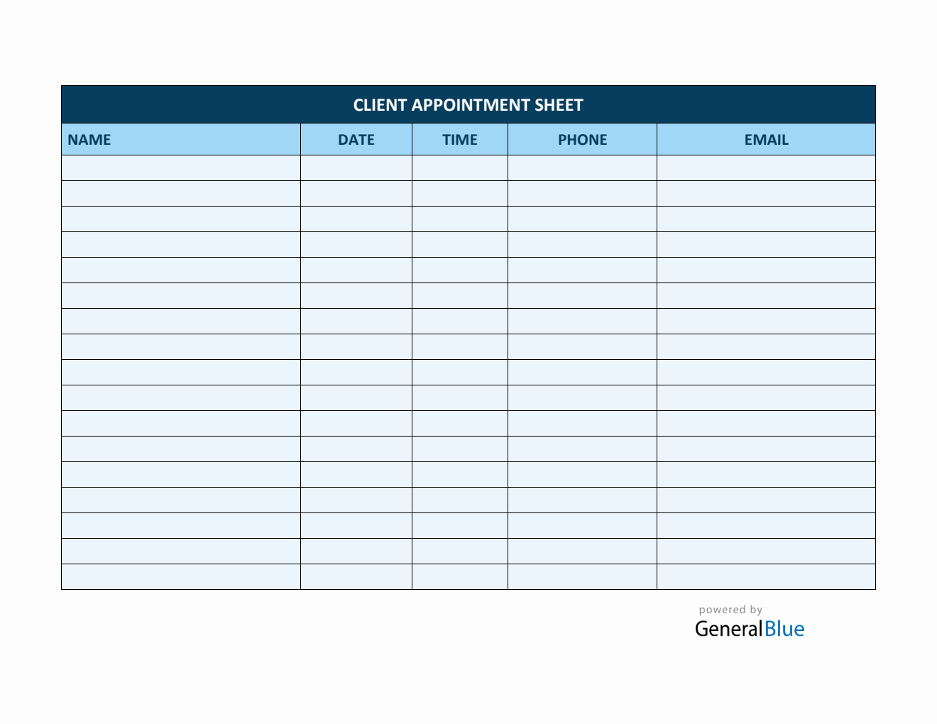 Client Appointment Sheet Template in Word (Colorful)
