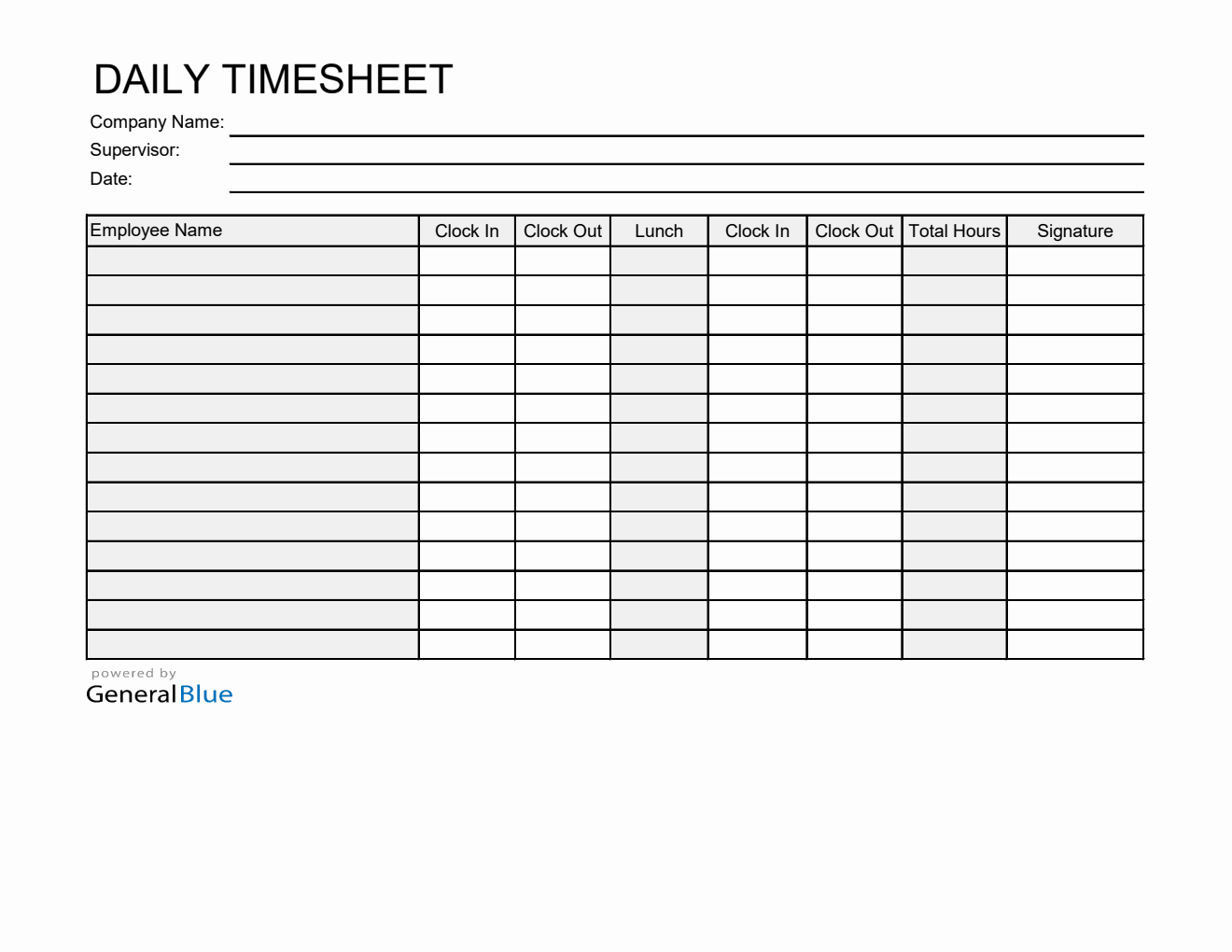 Timesheet Templates