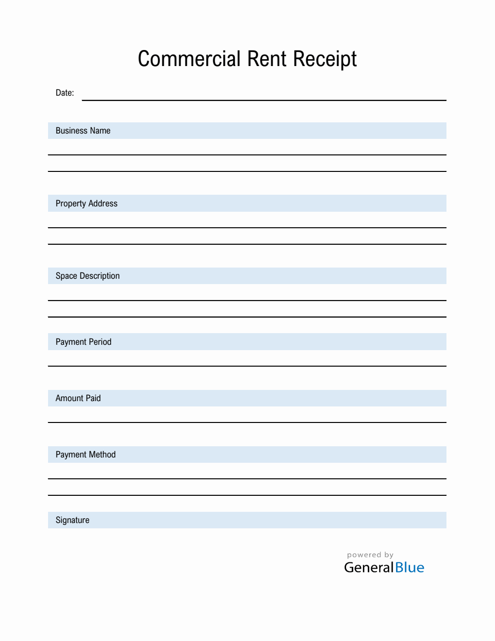 Commercial Rent Paid Form.pdf Receipt Templates