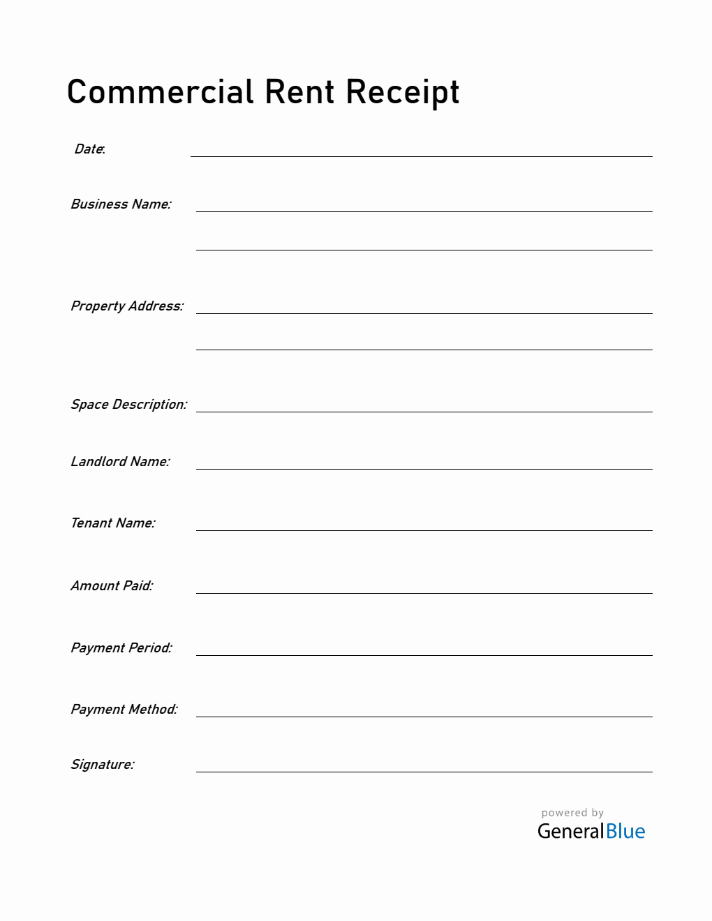 Commercial Rent Paid Form.pdf Editable Commercial Rent Receipt Template in PDF
