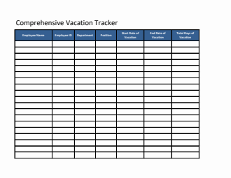 Free Customizable Vacation Leave Tracker in Excel