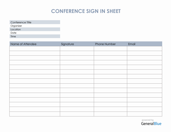 Sign In Sheet Templates