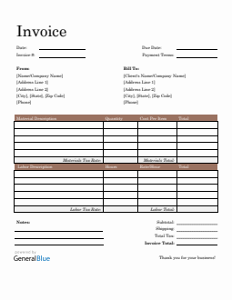 Construction Invoice Template in Word (Basic)