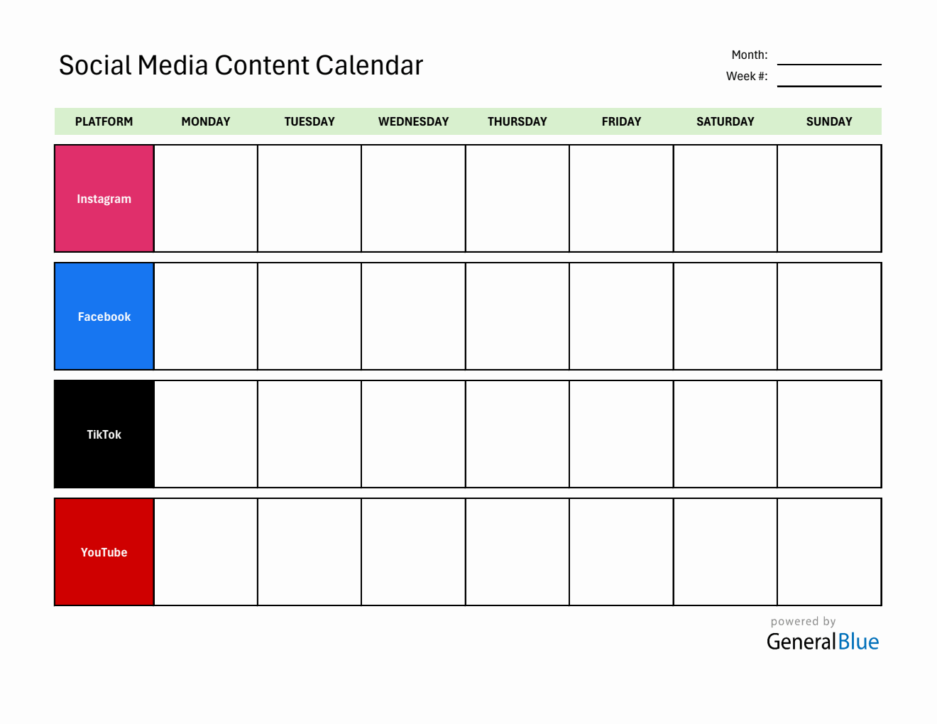Free Excel Content Calendar Templates
