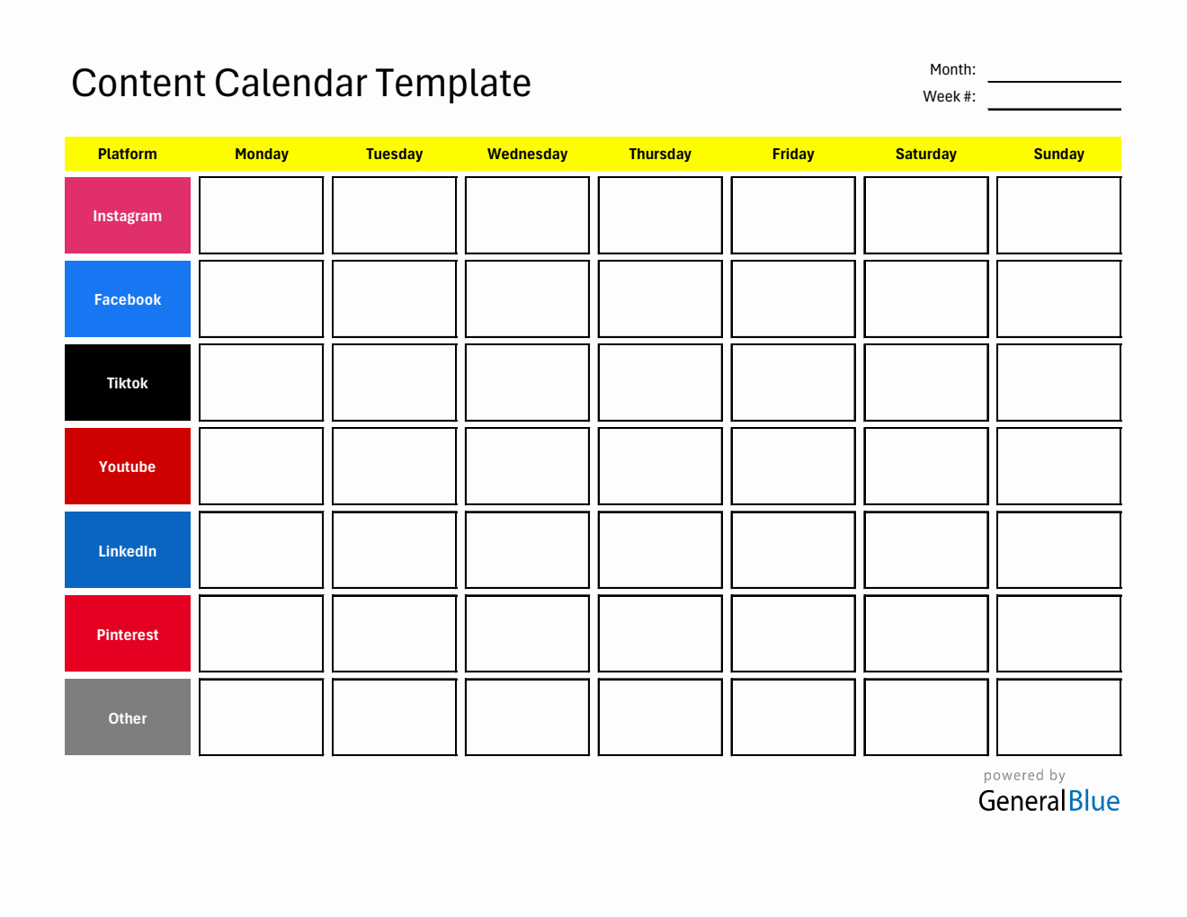 Content Planning Calendar Templates
