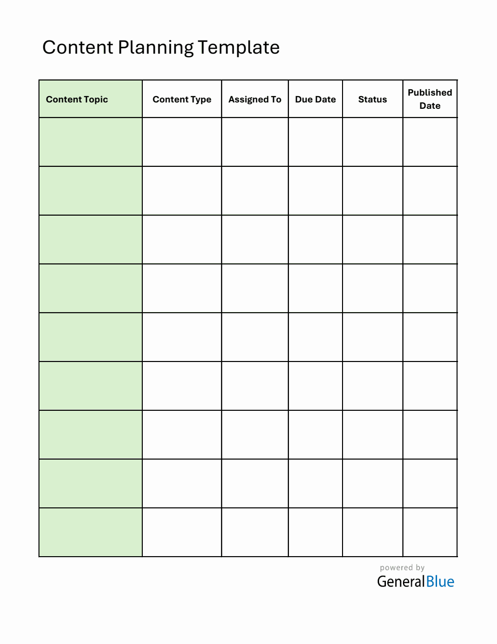 Free Excel Content Calendar Templates