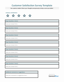 Fillable Customer Feedback Survey Form in Word