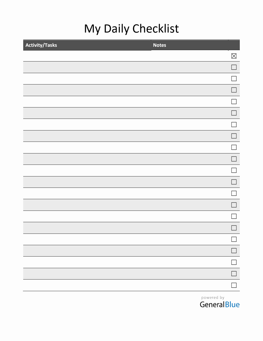 Free Word Checklist Templates