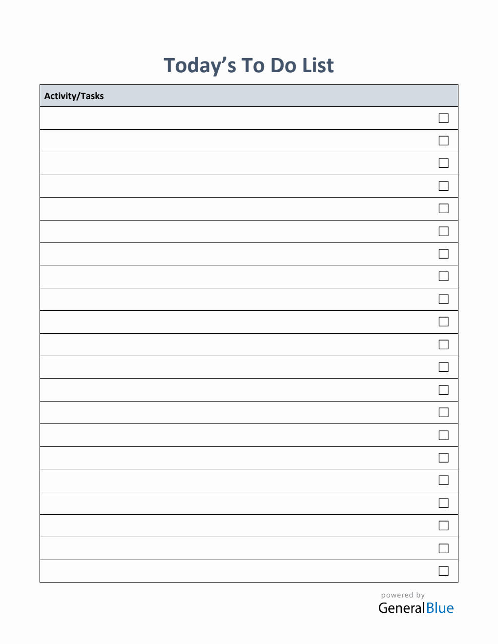 Free Classic Daily Checklist Template in Word