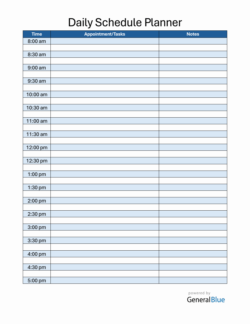Time Chunk Schedule Layout.pdf Daily Schedule Template PDF with Time Slots (8Am To 5Pm)