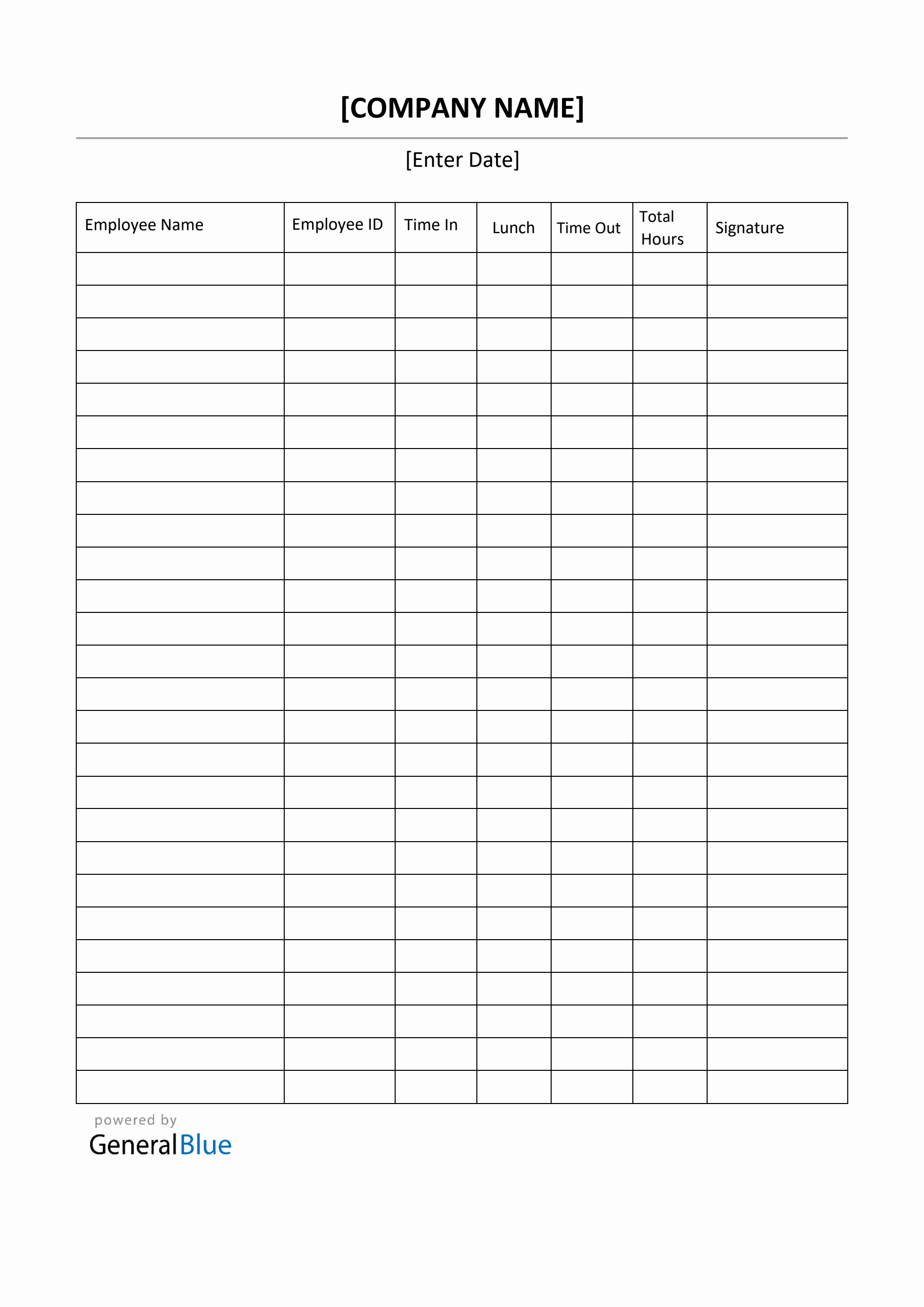 Printable Daily Timesheet For Multiple Employees in PDF