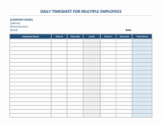 daily timesheet for multiple employees in pdf