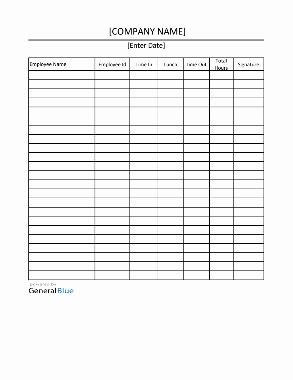 Printable Daily Timesheet For Multiple Employees in Excel