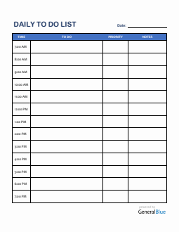 Daily To-Do List Template in Word